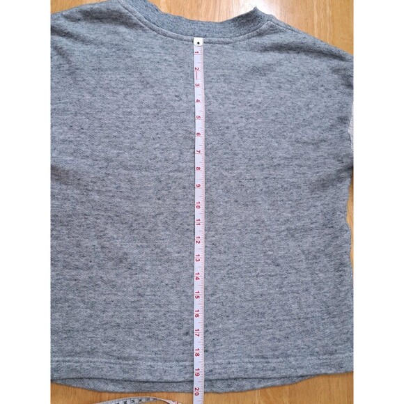 Cabi V Neck Gray Cream French Terry Sweater with Cable Knit Sleeves Size Small - Picture 8 of 8